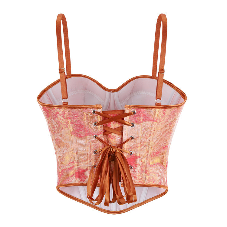 Coral Paisley Corset Top, alternate view 3