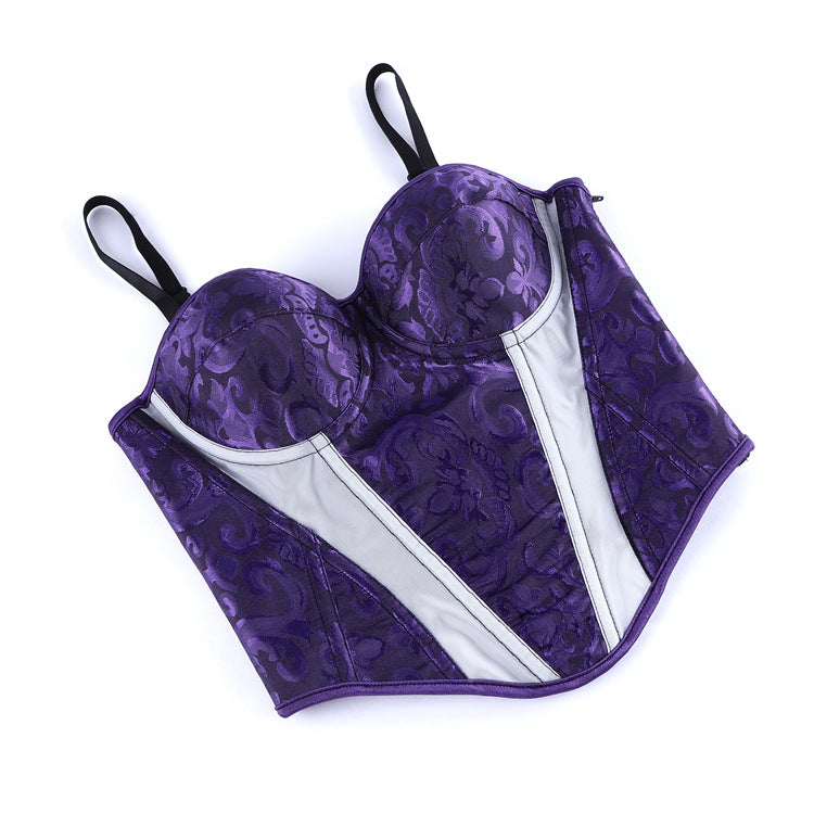 Purple Jacquard Corset Top, alternate view 5