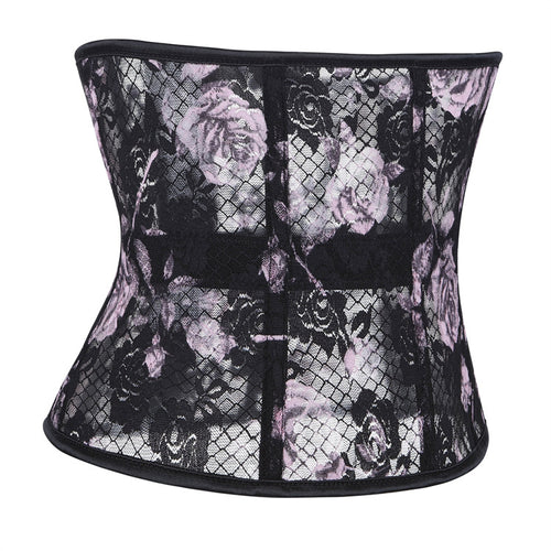 Black Floral Lace Underbust Corset Top, alternate view 2