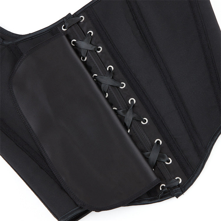 Black Shoulder-Tie Lace-Up Corset Top, alternate view 4