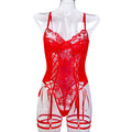 Holiday Floral Embroidered Teddy Bodysuit - Styled View
