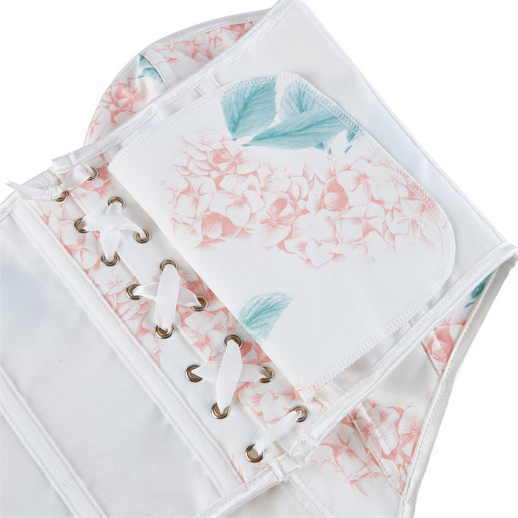 White Pastel Floral Strapless Corset Top, alternate view 4