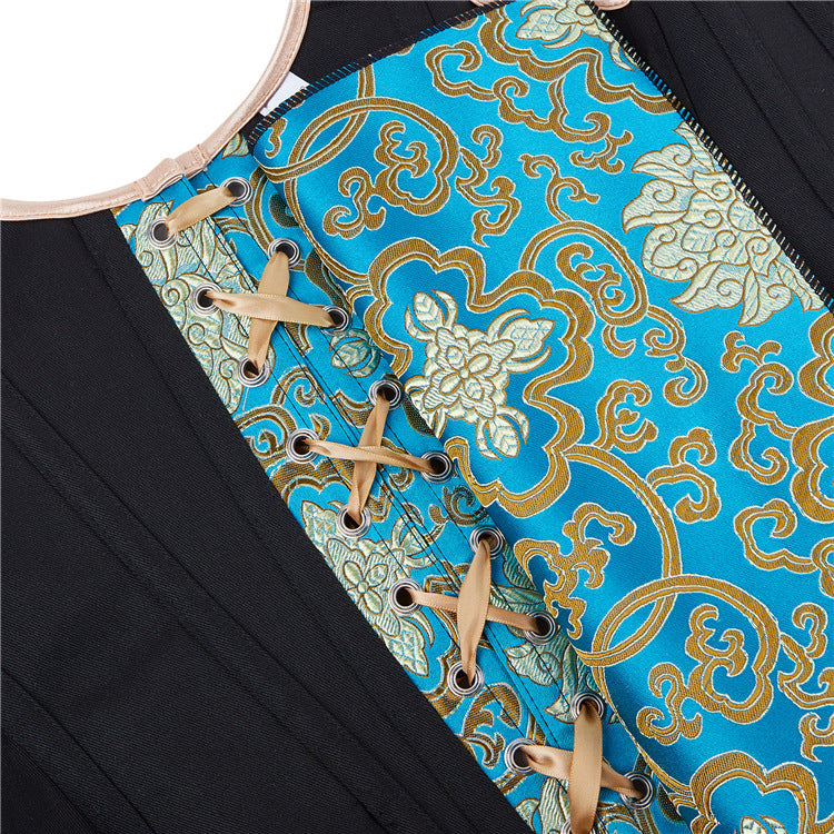 Turquoise Gold Lace-Up Corset Top, alternate view 4