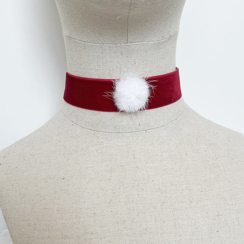 Bow fleece strap catgirl bell bow tie chocker christmas red mesh socks women's sexy underwear accessories