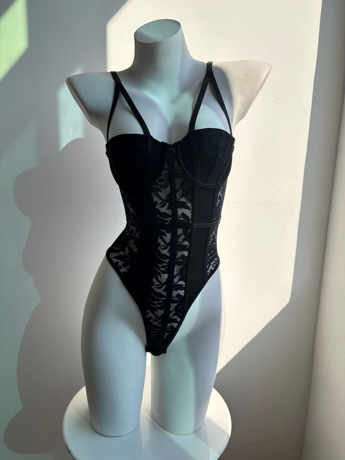 Black Lace Floral Bodysuit, alternate view 6