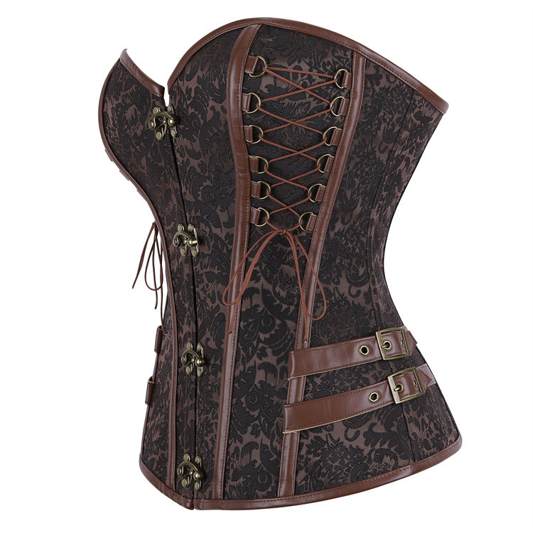 Brown Buckle Strapless Corset Top, alternate view 2