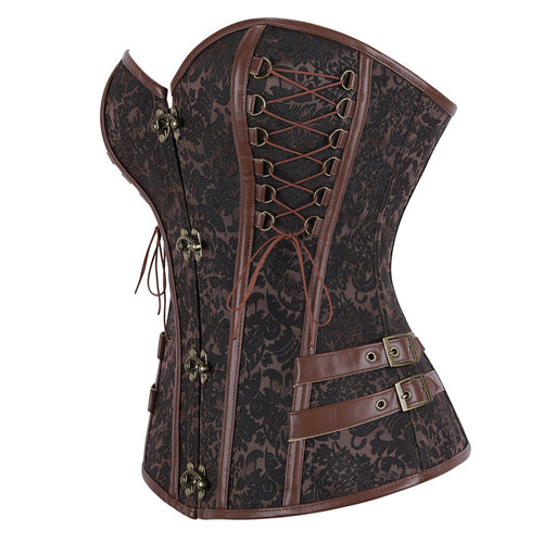 Brown Buckle Strapless Corset Top, alternate view 2