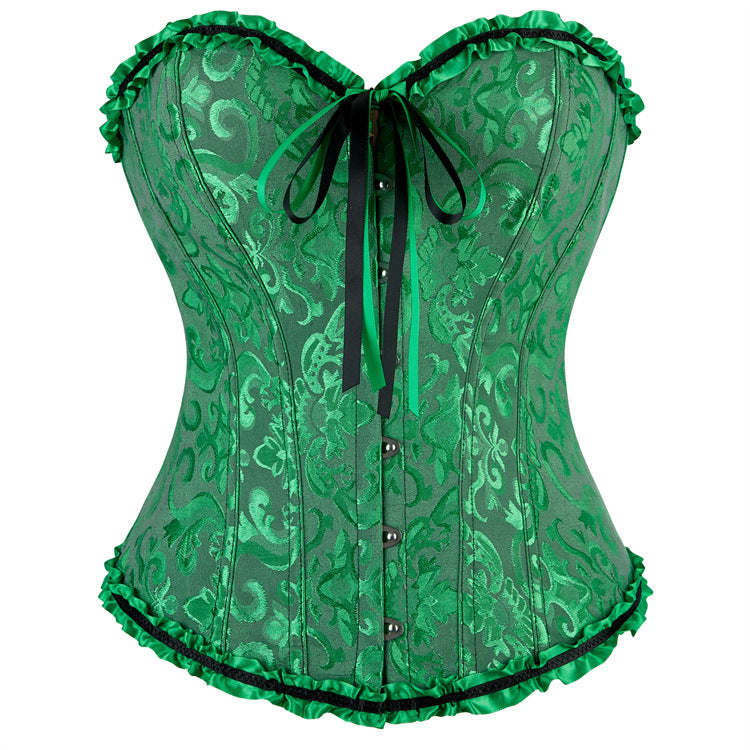 Orange Jacquard Strapless Corset Top, alternate view 5