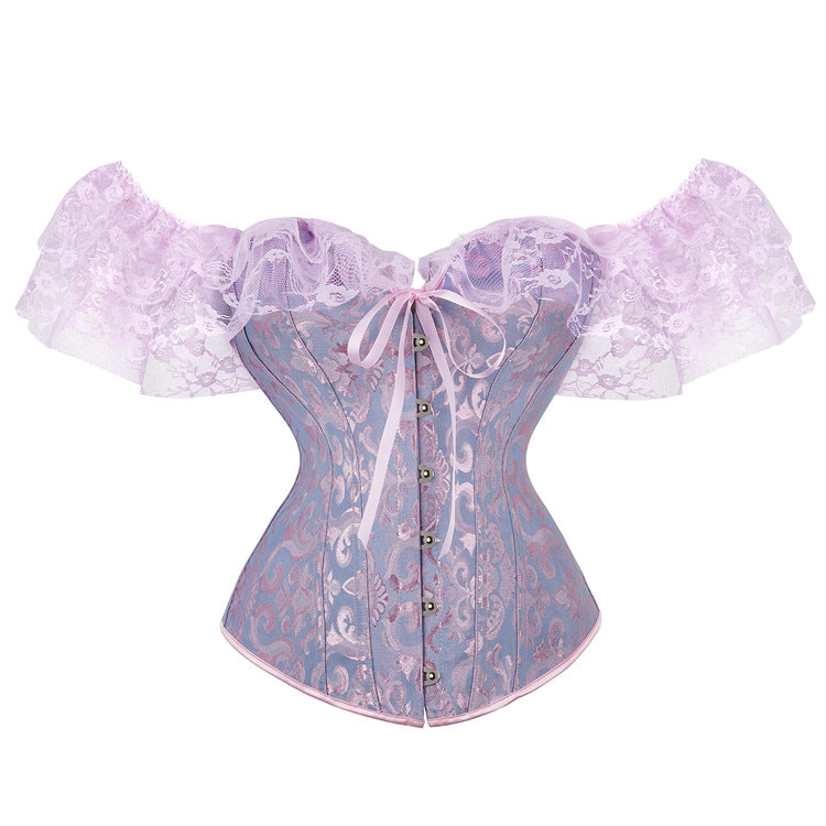 Black Lace Off-Shoulder Corset Top, alternate view 4