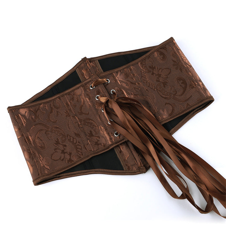 Brown Brocade Underbust Corset Top, alternate view 4