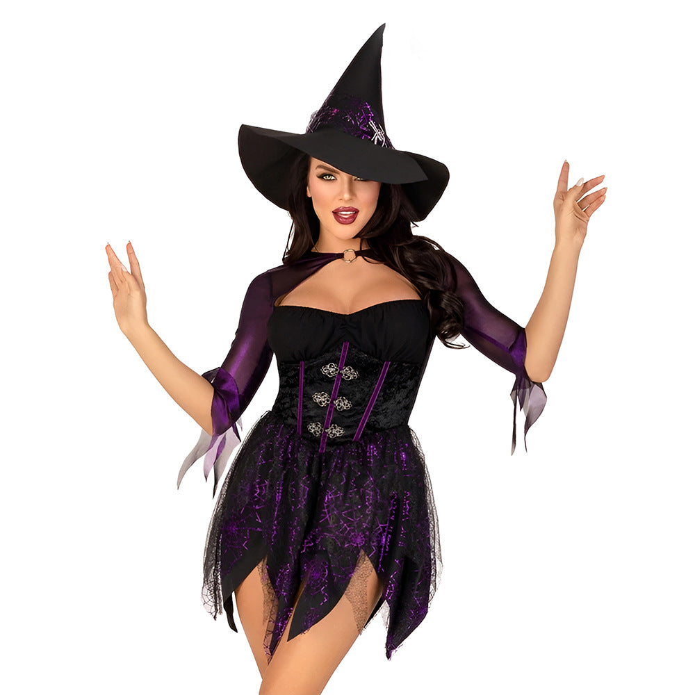 Black Uniform-Inspired Costume Lingerie Set With Hat - Front View