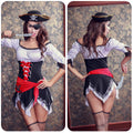 Uniform-Inspired Costume Lingerie Set With Top and Stockings - Alternate View