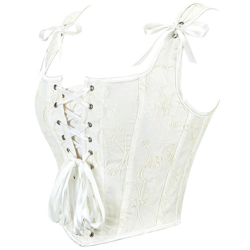 White Tie-Strap Lace-Up Corset Top, alternate view 2