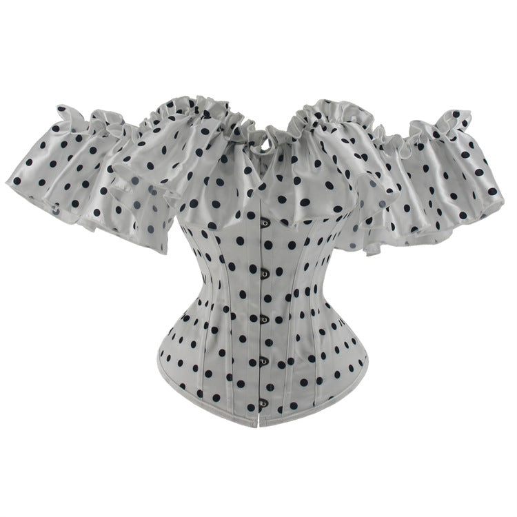 Black Off-Shoulder Ruffle Corset Top, alternate view 5