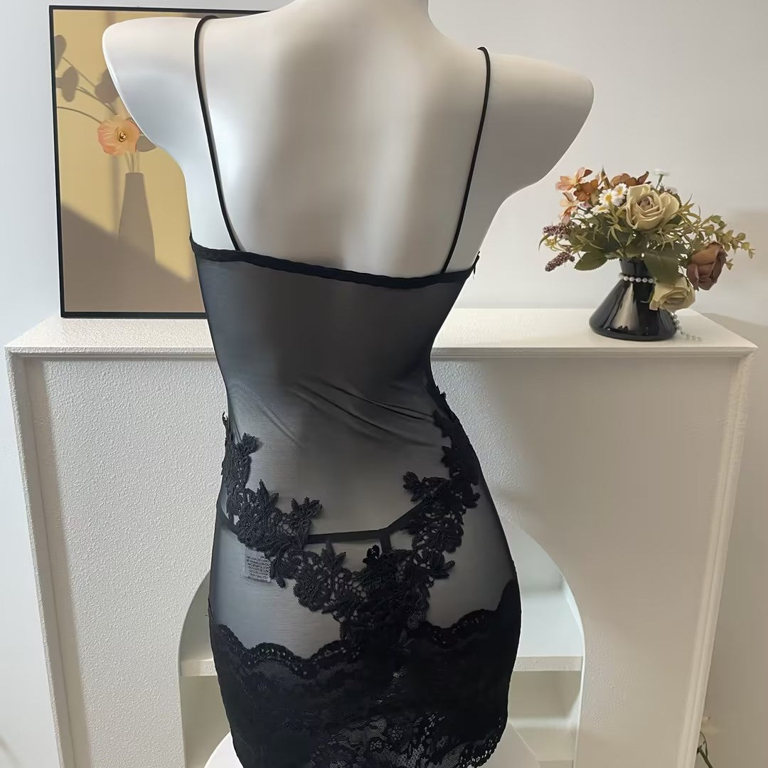 Black Sheer Chemise Nightdress, alternate view 4