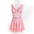 Pink Faux Leather Chemise Nightdress - Styled View