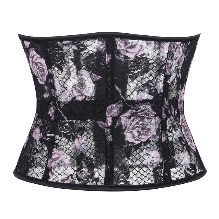 Black Floral Lace Underbust Corset Top, alternate view 4