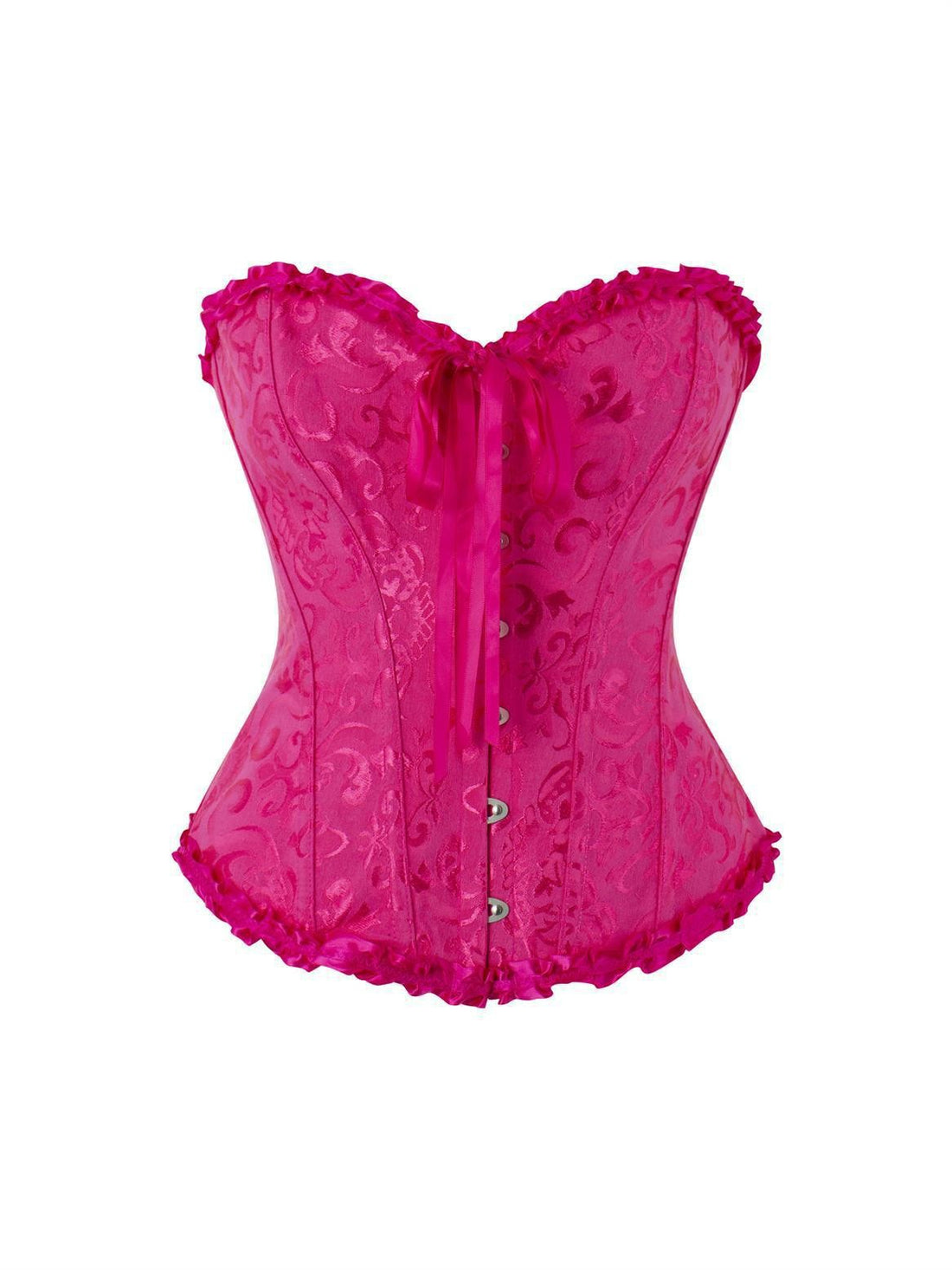 Pink Floral Lace-Up Corset Top, alternate view 20