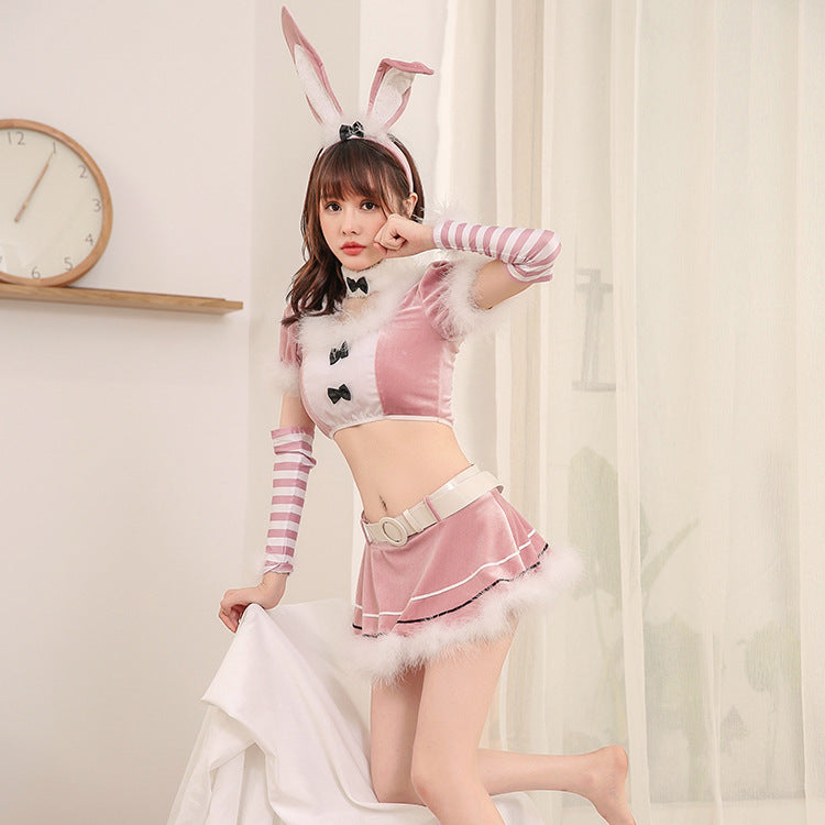 Pink Bunny Costume Lingerie Set - Alternate View