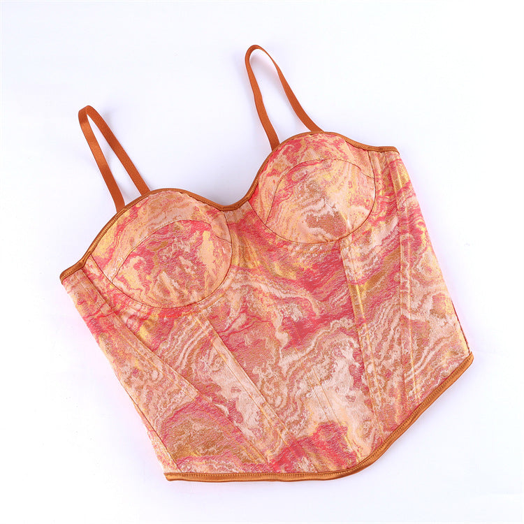 Coral Paisley Corset Top, alternate view 5