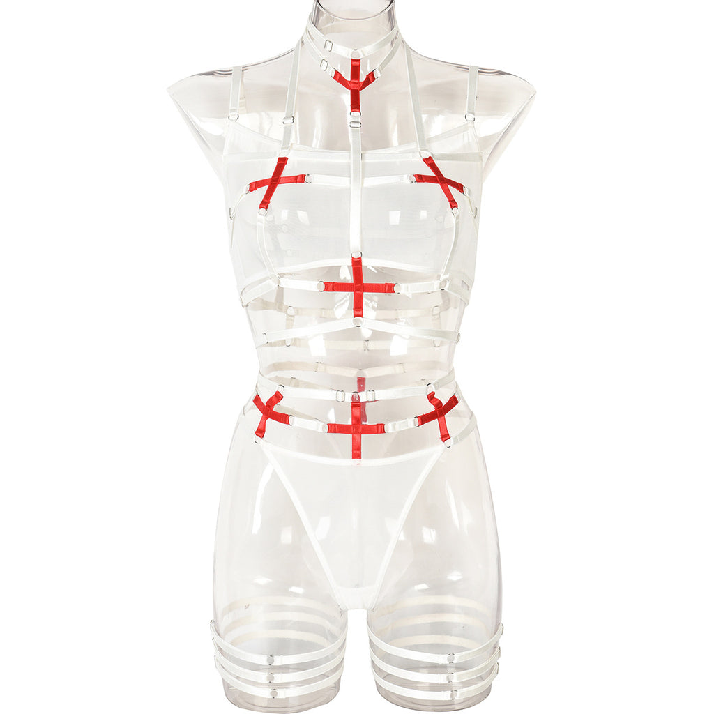 Strappy Three-Piece Lingerie Set - Secret Hour lingerie