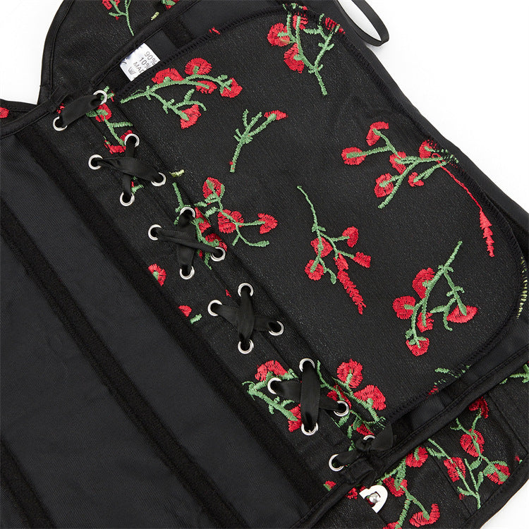 Black Cherry Print Strapless Corset Top, alternate view 4