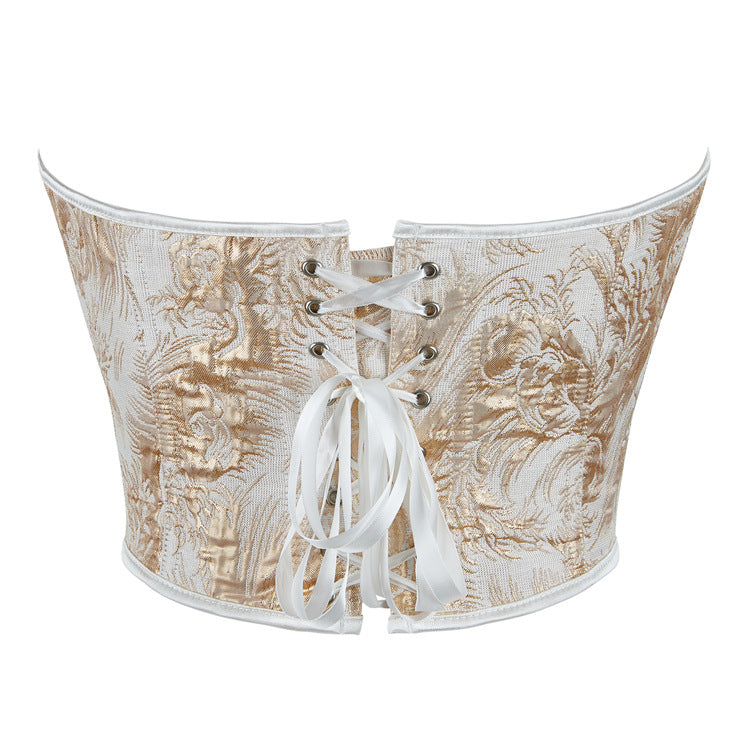 Black Gold Floral Tapestry Corset Top, alternate view 4