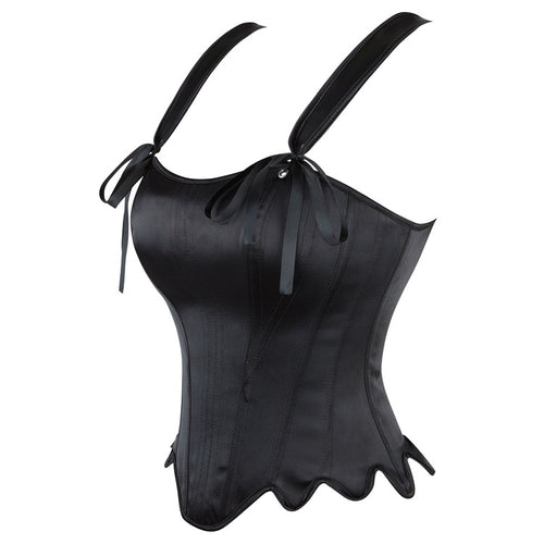 Black Leather-Look Tie-Strap Corset Top, alternate view 2