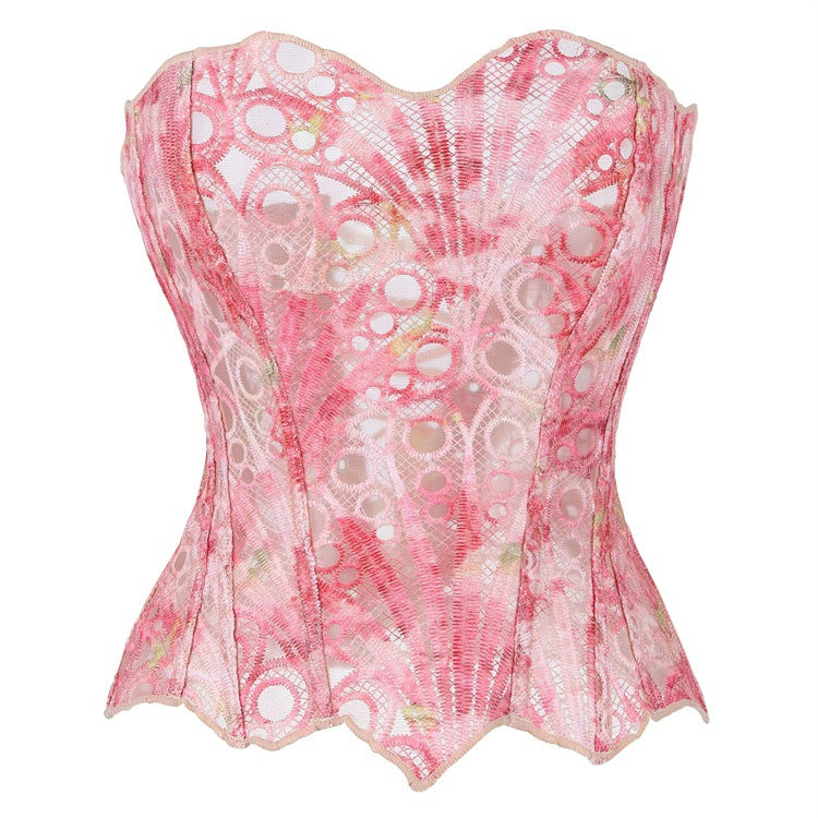 Black Sheer Eyelet Corset Top, alternate view 7