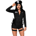Police costume lingerie set with fitted top and belted mini shorts - alternate view