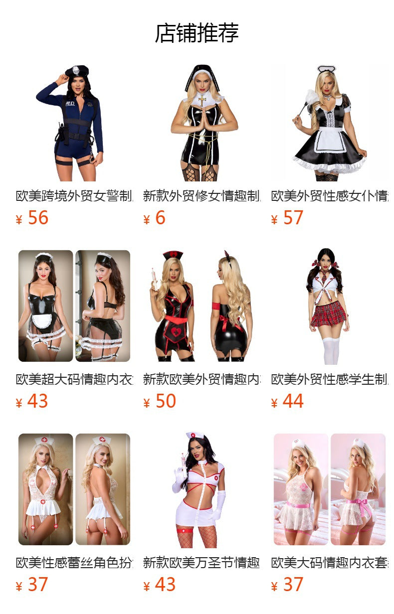 European and American foreign trade large size student uniform temptation sexy fun fat MM nightclub short skirt student uniform playing clothes
