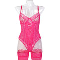 Blue Lace Strappy Teddy Bodysuit - Styled View