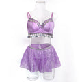 Purple Strappy Three-Piece Lingerie Set - Alternate View