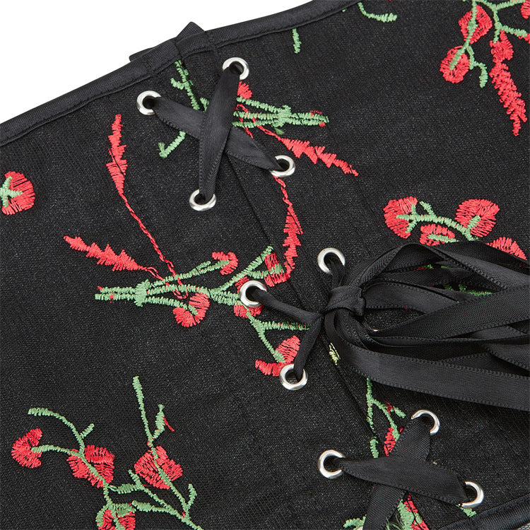 Black Rose Print Corset Top, alternate view 4