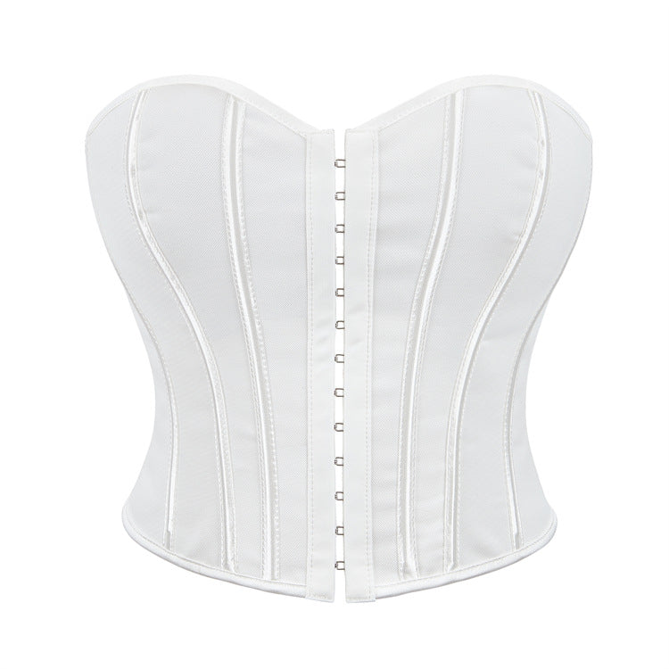 Black Floral Tapestry Panel Corset Top, alternate view 6