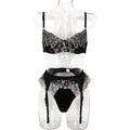 Satin Lace Trim Lingerie Set - Alternate View