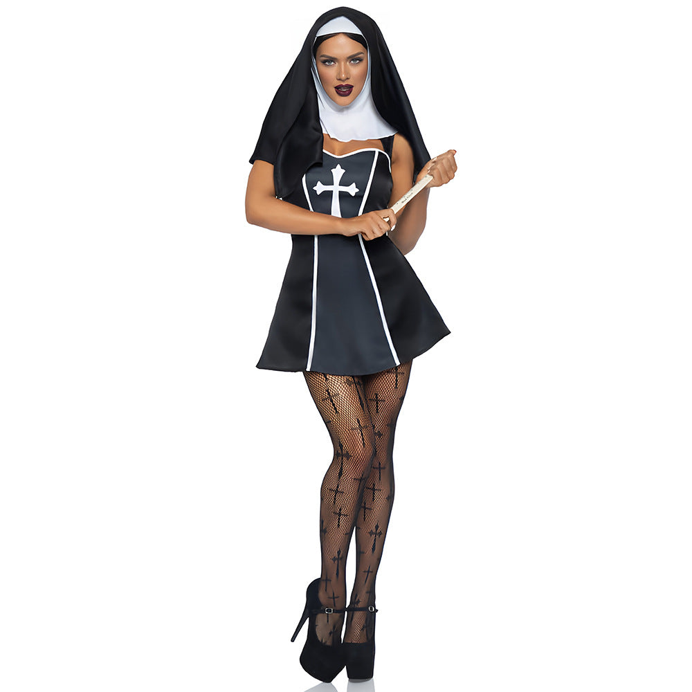 Statement Style Uniform-Inspired Costume Lingerie Set - Back View
