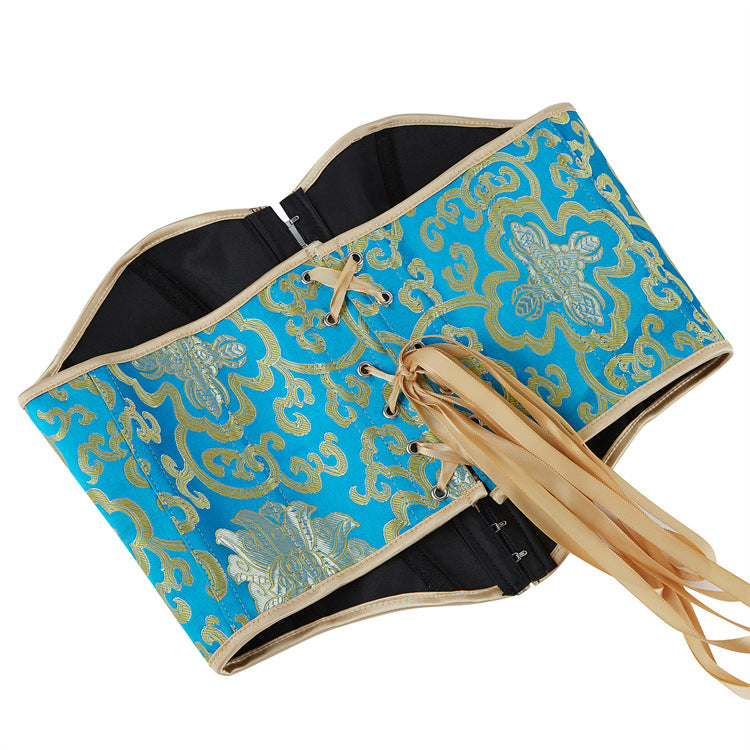 Turquoise Gold Strapless Corset Top, alternate view 5