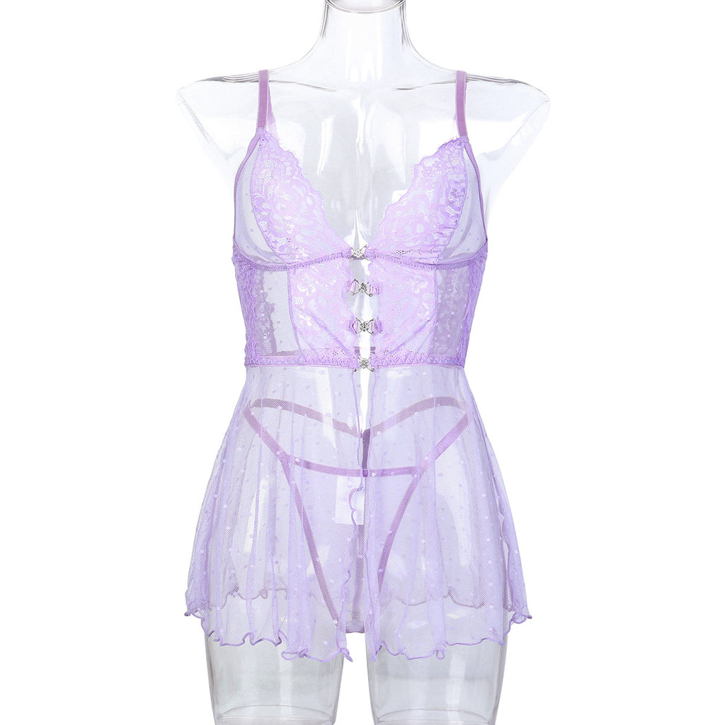 Lace Trim Chemise Nightdress - Alternate View
