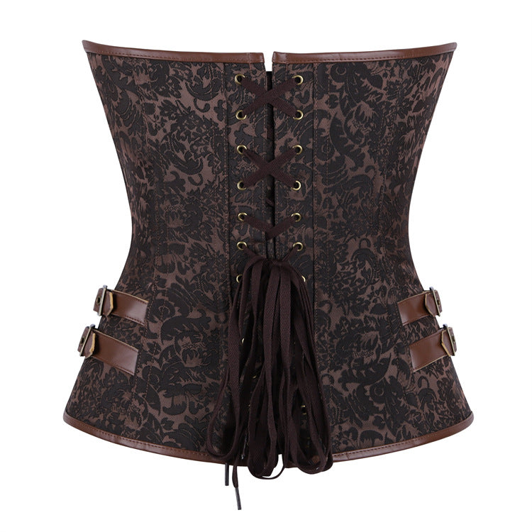 Brown Buckle Strapless Corset Top, alternate view 3