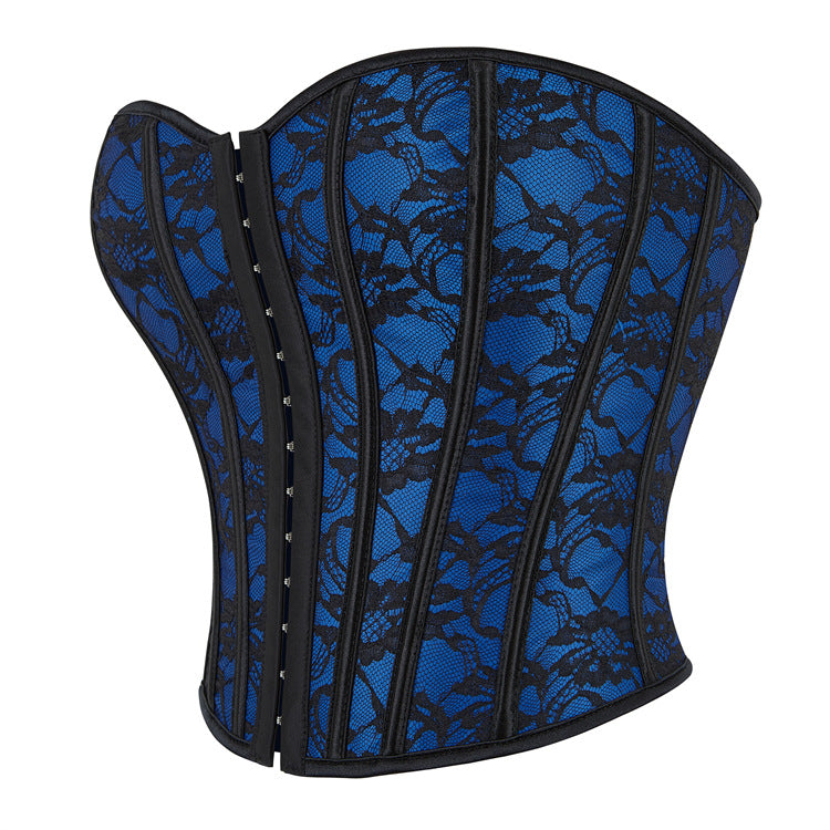 Royal Blue Lace Strapless Corset Top, alternate view 2