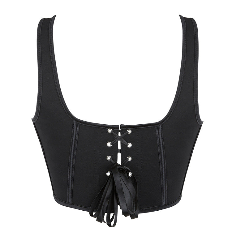 Black Scoop-Neck Corset Top, alternate view 3