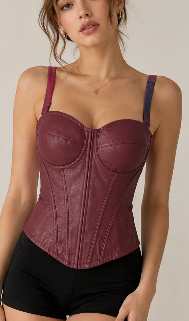 Blue Denim-Look Lace Corset Top, alternate view 12