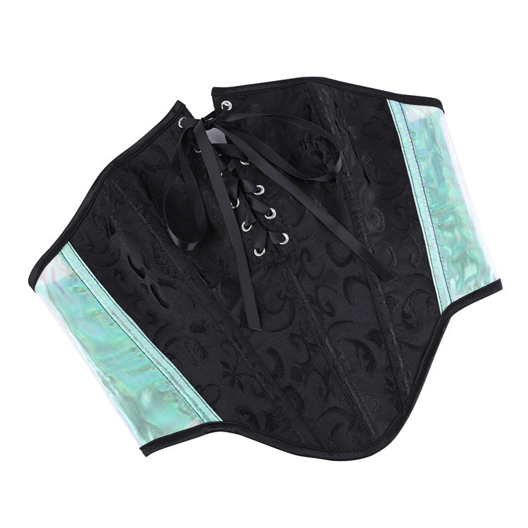 Black Teal Lace-Up Corset Top, alternate view 5