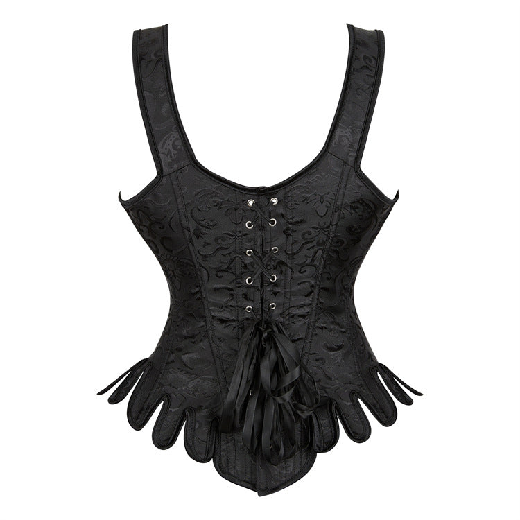 Black Lace-Up Shoulder Corset Top, alternate view 5