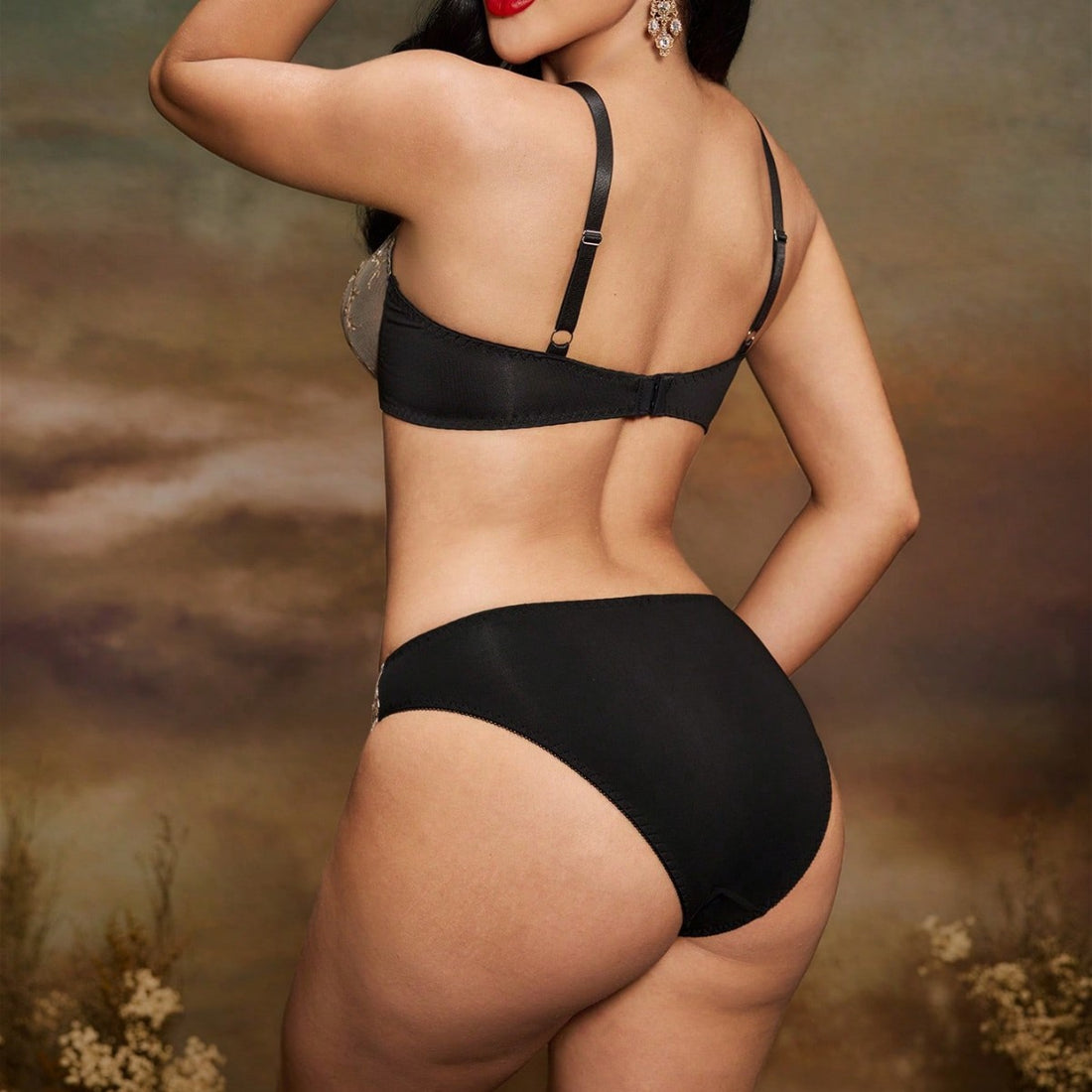Brown Mesh Bra and Bottom Set, alternate view 4