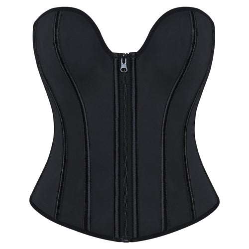 Black Zip-Back Corset Top