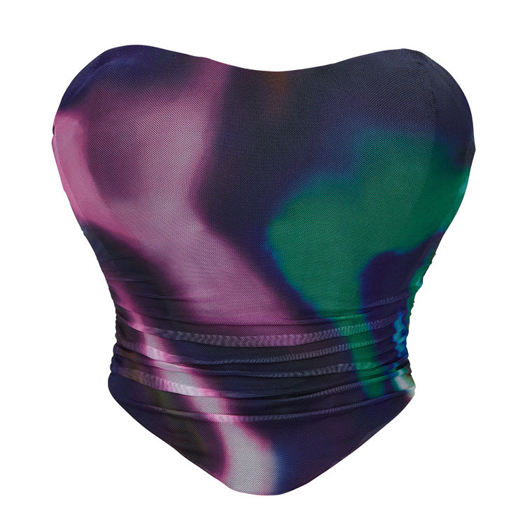 Iridescent Strapless Corset Top