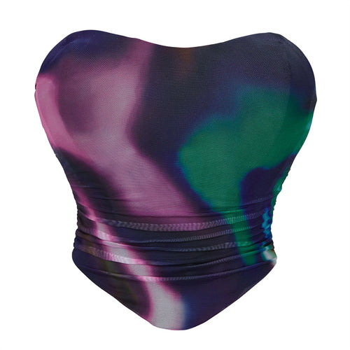Iridescent Strapless Corset Top