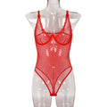 Polka Dot Mesh Teddy Bodysuit - Alternate View